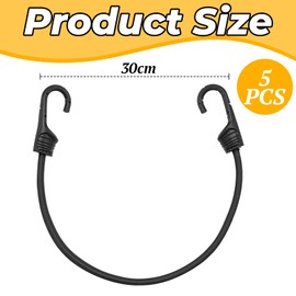 Colorich 5 Stück Spanngummi mit Haken 30 cm, Expander mit Haken, Gummispanner mit Haken, Spannseile Planenspanner Gummiband mit Haken für Banner, Plakate, Zelte