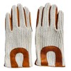 Harssidanzar Men's Crochet Leather Riding Gloves, Riding Gloves for Men,