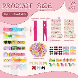 50 Pcs Clothes Pins, Including 50 Pcs Colored Clothes Pins Spirit Clips 58 Pcs Decorative Cheer Pins Accessories, Ideal for Teams Classrooms and Cheerleading (Natural Wood)