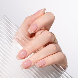 MAYCHAO Jelly Gel Nail Polish -15ML Nude Pink Jelly Gel Polish Soak Off UV LED Transparent Pink Nail Polish for DIY Manicure Home Salon Nail Art, 0.5 OZ