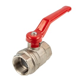 tecuro Ball Valve, Internal Thread Rp 3/8 Inch (DN 10), Long Steel Lever, Nickel-Plated Brass