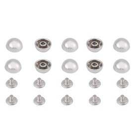 20pcs Rivets Studs, Screw Mushroom Rivets Buttons Dome Shape Rivets for Leather Belt Bag Shoes Decoration Craft Supplies(silver)