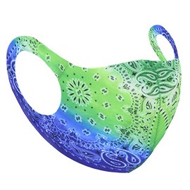 Zac's Alter Ego Non Medical Green & Blue Retro Paisley Print Face Mask/Cover