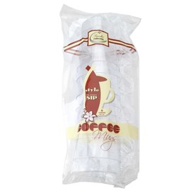 Blue Sky Clear Square 8.5oz Disposable Plastic Coffee Mugs - 8 Count | Elegant Transparent Cups for Hot and Cold Beverages, Parties, and Events