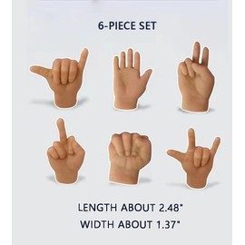 Mini Hands for Cats, Funny Tiny Hands Cat Finger Interactive Toys, Small Little Hand Finger Soft Elastic Rubber, Gifts for Cat Lovers (6 Mixed Style)