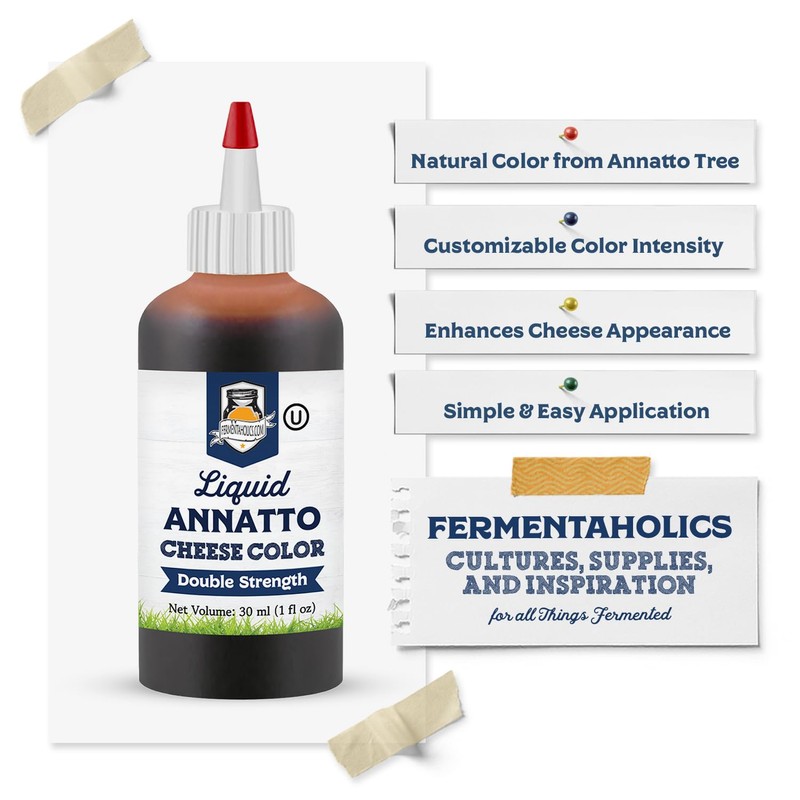 Liquid Annatto Cheese Coloring, Double Strength - 30 ml