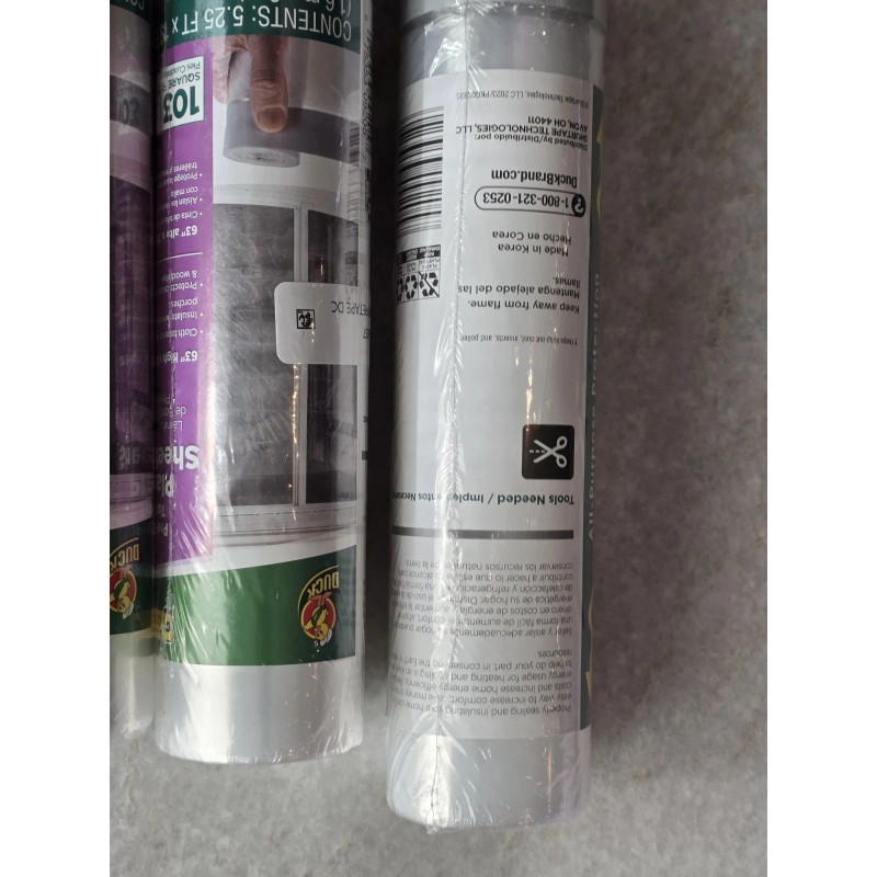 DUCK Pre-Taped Top Edge Plastic Sheeting 63” x 236” Multipurpose