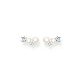 Thomas Sabo H2211-167-14 Women's Ear Climber Stud Earrings White Stone 925 Sterling Silver, Silver, Cubic Zirconia