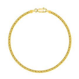 PLANETYS - Bismarck Diamond-Coated Chain Bracelet 925 Sterling Silver 18K Gold-Plated - 2.5 mm Width, Silver