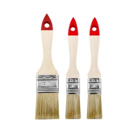 M7 Set of 3 Flat Brushes 1.5 Inches, 2 x 1 Series 01 for Renovation Painting with Paints and Varnishes, Even Coverage Natural Bristles