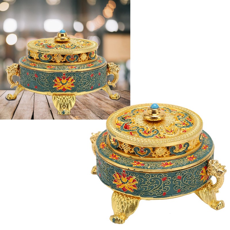 Trinket Incense Burner with Lid Handcraft Antique Polished Process for