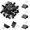 36pcs Bulldog Clips 41mm Paper Clip Binder Clips (Black, 41mm)