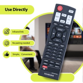 RYQIF AKB73575421 Replacement Remote Control Intended for LG Soundbar NB4530B NB3532A NB3530A NB3531A NB3520A2 NB3520ANB NB3530ANB NB4532B NB4530B NB4530A NB4540 NB4542 NB4543 NB5540A NBN36