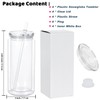 Maucircol 20 Oz Plastic Snowglobe Tumbler, 4 Pack Pre-Drilled Double