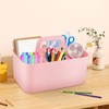 Basket Organiser with Handle, Multi-Purpose Plastic Basket with 5 Compartments,