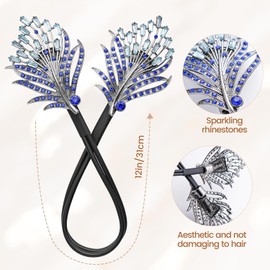 Zheigaoxea 2 Pcs Bun Maker Crystal Hair Bun Maker French Twist Hair Disk for Women Feather Lazy Hair Curler Hair Accessories for Women Girls（2pcs）