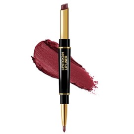 NILKJAR Dark Red Women's Matte Lipstick and Lip Liner Set,DNM Double-ended Design Lipstick and Lip Liner in One,Lasting Waterproof Lipstick and Lip Liners Combo Lip Liner Pencil Set 06#