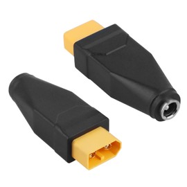 KSK 2-Pack XT60 to DC5521 Male-to-Female Adapter – XT60 Male to DC Female 5.5mm x 2.1mm for TS100 Soldering Iron, FPV Monitors, Drones, RC Cars, and More