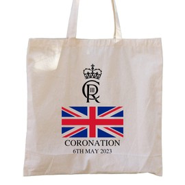 Second Ave Natural Cotton Canvas King Charles III Royal Coronation Great Britain Celebration Souvenir Gift Bag