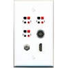 RiteAV Coax HDMI 3 Speaker TOSLINK Flat/Solid Wall Plate [White]