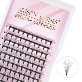 Arison Lashes Premade Lashes Fans False Eyelash Russian Extension Volume Fluff Natural Cat Eye Lashes 12D D Curl 0.07 Thickness 8-15mm Mix Lash Tray