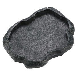 Itonash Reptiles Water Tray, Reptile Rock Food Dish, Tortoise Feeder, Resin Rock Feeding Plate Vivarium Food Water Dish Bowl for Tortoise Lizard (M)
