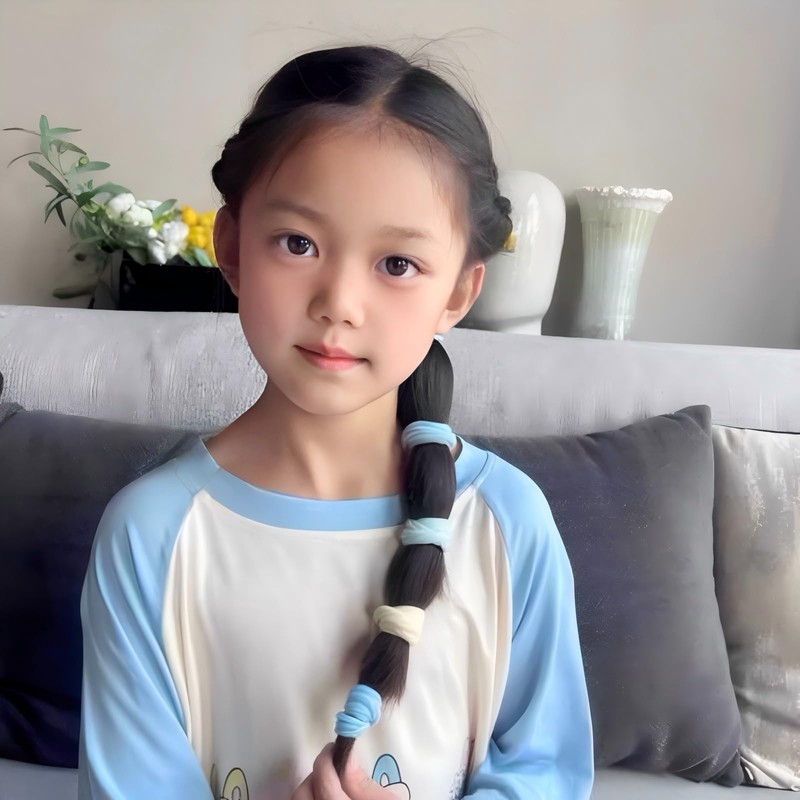 VIPMOFAN 子供用 マリンカラーヘアゴム 10本セット 高弾力 跡がつきにくい 滑り止め ヘアアクセサリー(8# ミストブルー系（10 本/箱）)8#