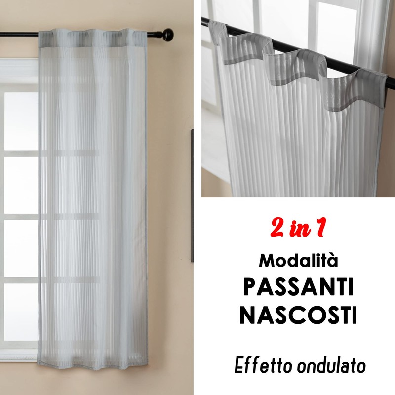 GIRASOLE HOME® Pair of Vertical Stripe Filter Curtains for Windows