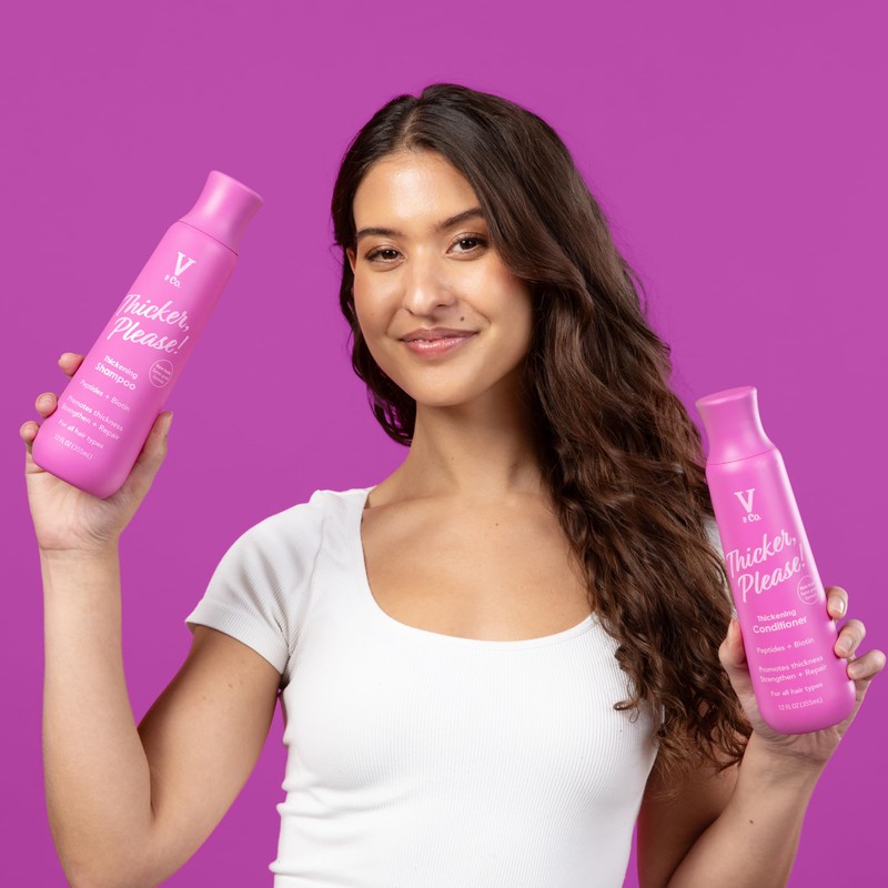 V&Co. Beauty Hair Thickening Shampoo with Peptide Technology, 12 Oz.