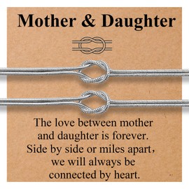 OAVOOK Mother Daughter Bracelets Set for 2 Mothers Day Mom and Daughter Gifts Mommy and Me Birthday Christmas Knot Jewelry