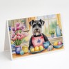 Caroline's Treasures DAC6893GCA7P Decorating Easter Schnauzer Greeting Cards Pack of