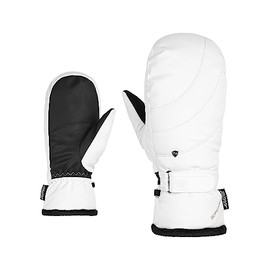 Ziener Women's KAHLIA Ski Mitten/Winter Sports Primaloft Plush Lining, White, 6
