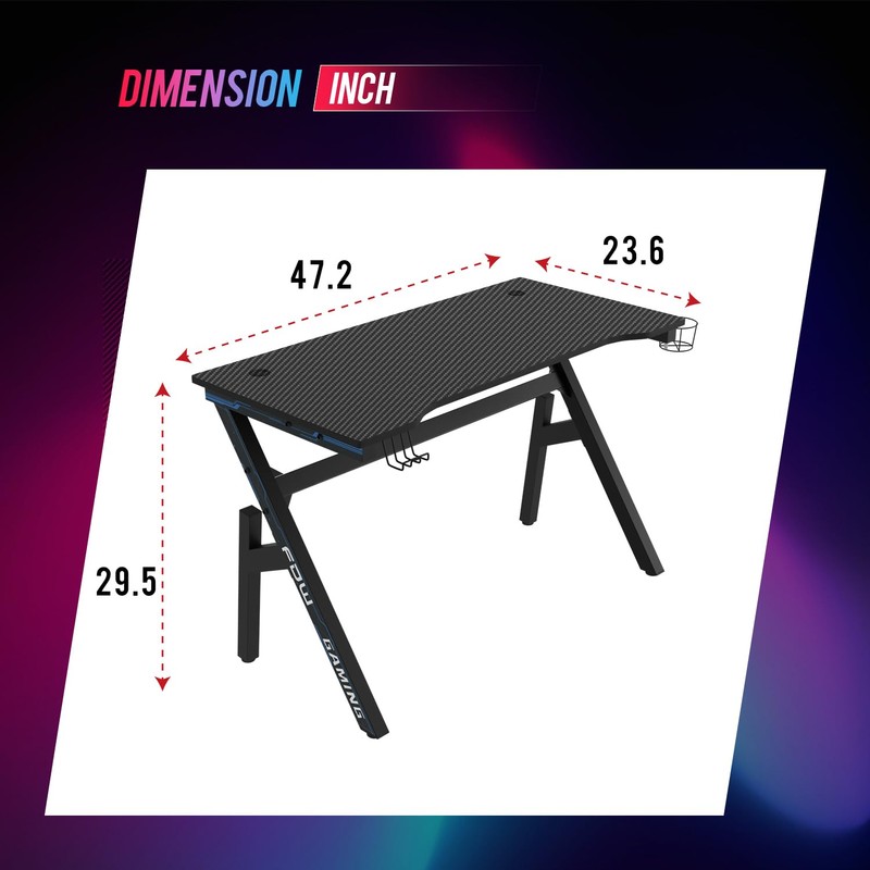 BestOffice Gaming Desk Computer Desk 47"x 23" Home Office Desk