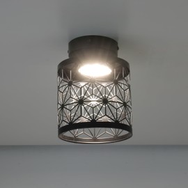 Volcode RV Ceiling Light 12V Flush Mount - Star Design Metal Shade with On/Off Switch, Durable Energy-Efficient LED Fixture for Camper, Trailer, Motorhome Interior Lighting​​