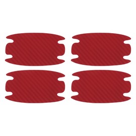 Motoforti Universal Car Door Handle Cup Cover Protection Film Reflective Stickers Anti-scratch, PVC, Red 4 Pcs