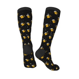 xiaotcq Food Crew Socks for Women Men Beer Socks Knee-High Socks Funny Sport Socks for Running Travel Athletic