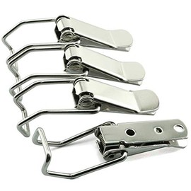 HJ Garden 4pcs Spring Loaded Toggle Latch Hasp,304 Stainless Steel Box Cabinet Latch Catch Locks Hasps 73mm/2.88 in