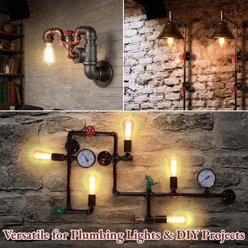 AUNMAS Retro Steampunk Light Switch, G1/2 Inch Water Pipe Valve