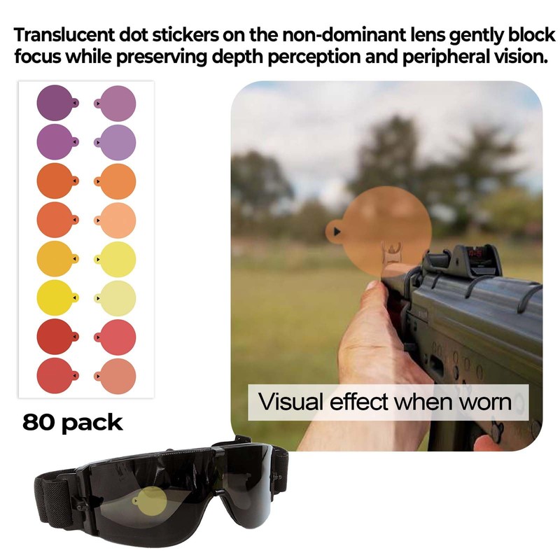 80-Pack 20mm Translucent Dot Patches for Shooting Glasses,Magic Dot for