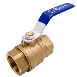 DuraChoice 1" Brass Ball Valve - Full Port 600WOG for Water, Oil, and Gas with Blue Handle