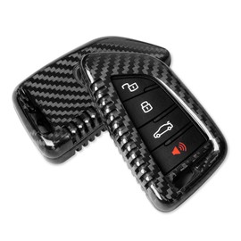 T-carbon Key Fob Cover Compatible with Toyota Supra GR A90 A91 MK5 2019-2024,Real Carbon Fiber Smart Remote Key Fob Case Compatible with Toyota Supra Accessories, Black