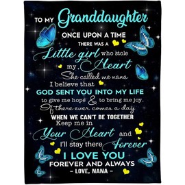 To My Granddaughter Soft Plush Throw Blanket Warm Lightweight Thermal Fleece Blankets for Couch Bed Sofa All Season 40"x50"