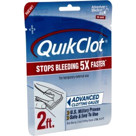 QuikClot Hemostatic Gauze 3" x 2' – Flexible Blood Clotting Gauze for Emergency Trauma, First Aid, Survival Kit, and Outdoor Preparedness