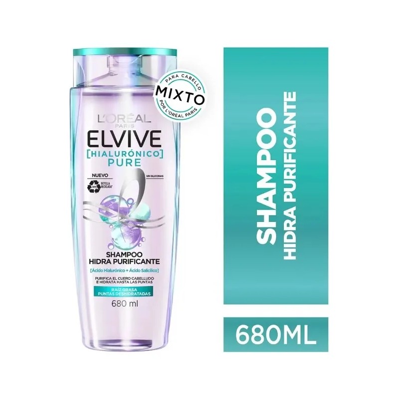 Shampoo Elvive Hialurnico Pure 680 Ml