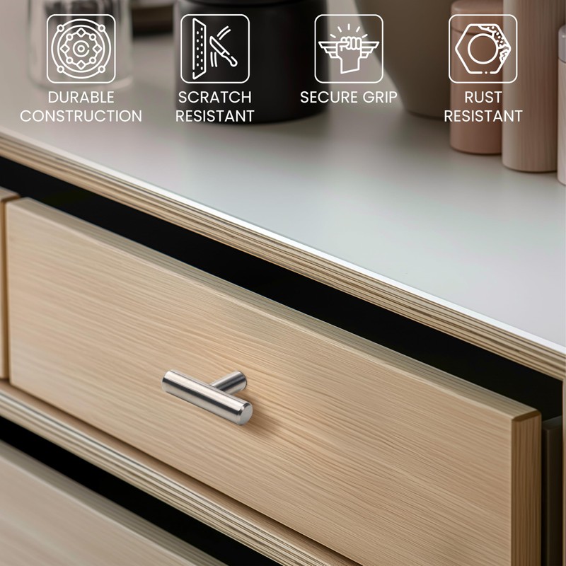 BELLE VOUS Kitchen Cupboard Handles (20 Pack) - 50mm T-Bar