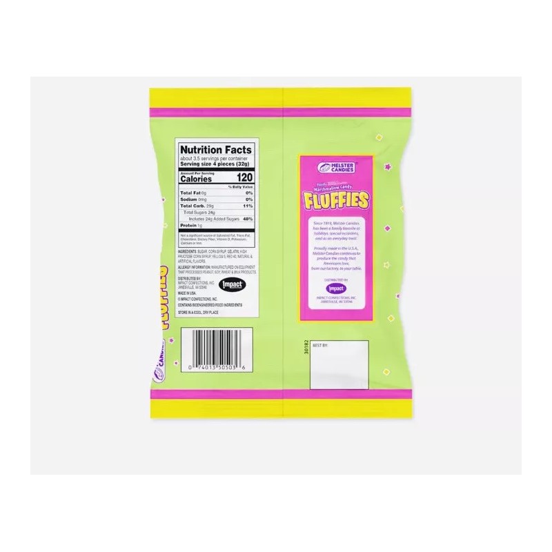 Duck Melster Candies Vanilla Marshmallow Flufflies Fat Free Duck/Bunny Shaped