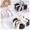 VIVIQUEN White Double Faced Satin Ribbon with Gold Edge, 1”