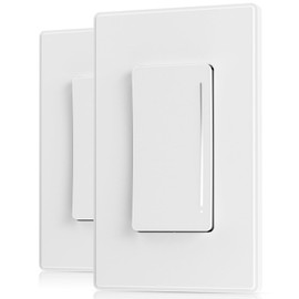 ELEGRP Dimmer Switch, Touch Dimmer Light Switch for LED Lights 150W, INC/HAL 450W, Single Pole LED Dimmer Switch, Needs Neutral Wire, Wall Plate Included, UL Listed, 2 Pack, Matte White