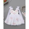 Infant Butterfly Lace Tulle Dress Bow Tulle Sleeve Baby Flower