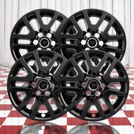 Brighter Design Set of 4 Gloss Black 6"V Spoke 16" Wheel Skins for 2014-19 Nissan Frontier SV